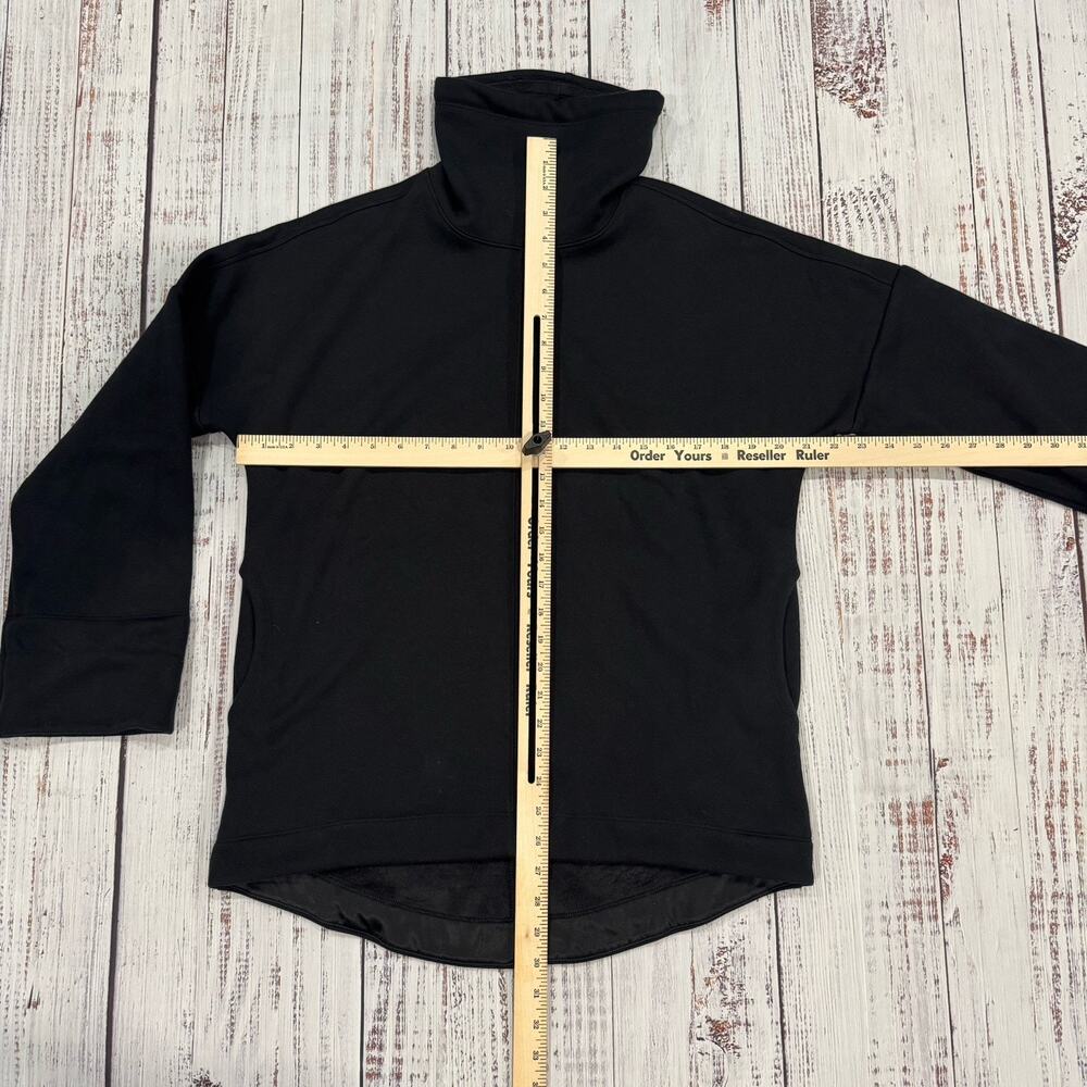 Athleta Cozy Karma Twist Neck Sweatshirt XS Black Fleece - Picture 6 of 10